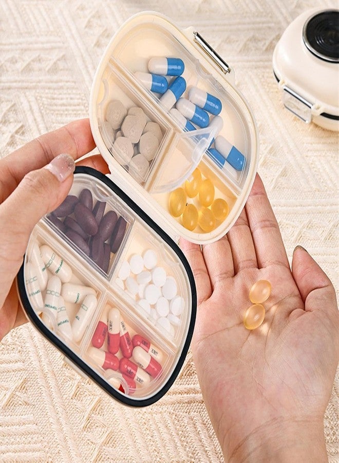 Wrixty 7 Compartments Travel Pill Organizer Moisture Proof Pill Holder Daily Medicine Organizer Box Small Pill Case for Vitamin Supplement Pocket Pharmacy with Labels Pill Box for Purse Cute Pill Container - Image 2